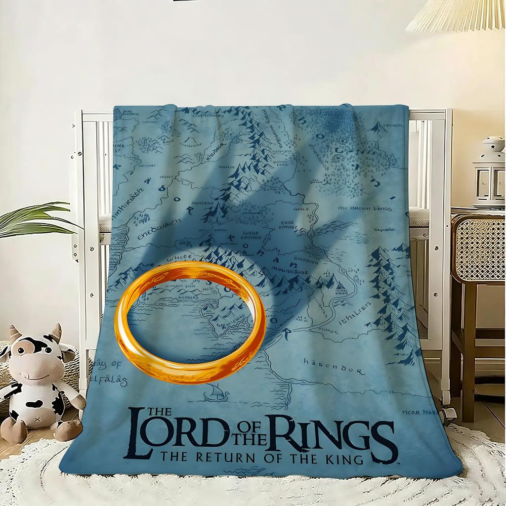 Movie The Lord of the Rings Throw 240g Flannel Blanket Lightweight Soft Skin-friendly Summer Thin Throw Blanket 75x90cm
