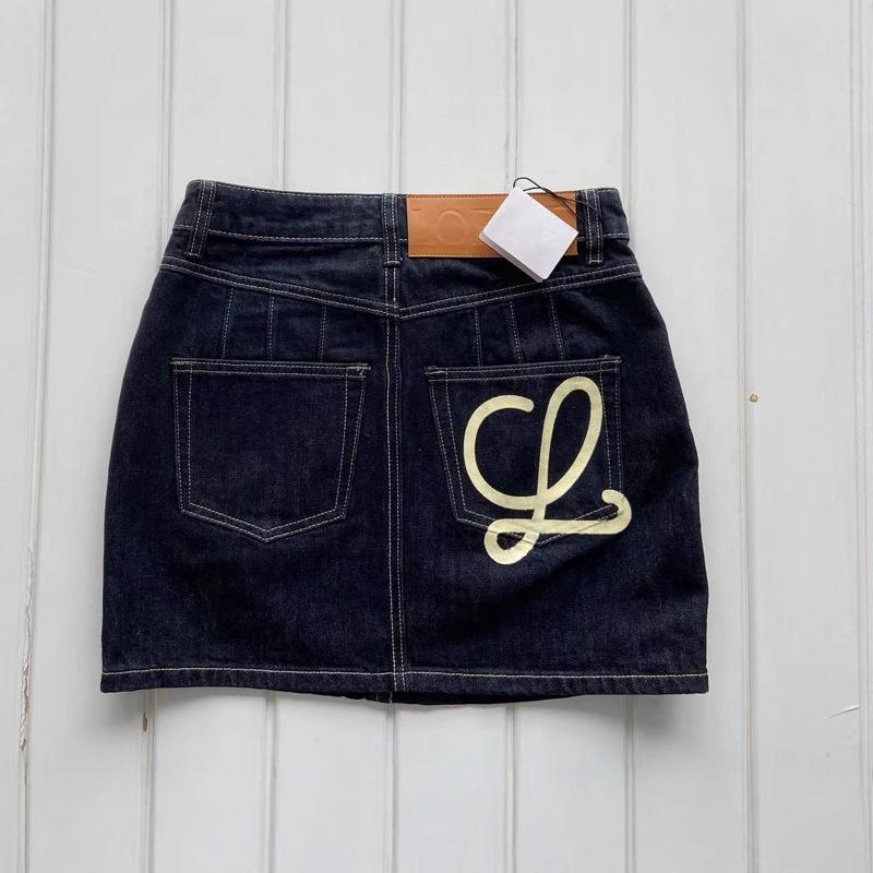 Clearance: No Returns - Yi Wei Women's Curved Mini Skirt, Cotton Denim, Regular Fit