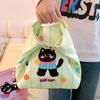 Cute Cat Thermal Lunch Bag Travel Large Capacity Thickened Insulation Handbag Durable Office Worker Student Food Storage Pouch