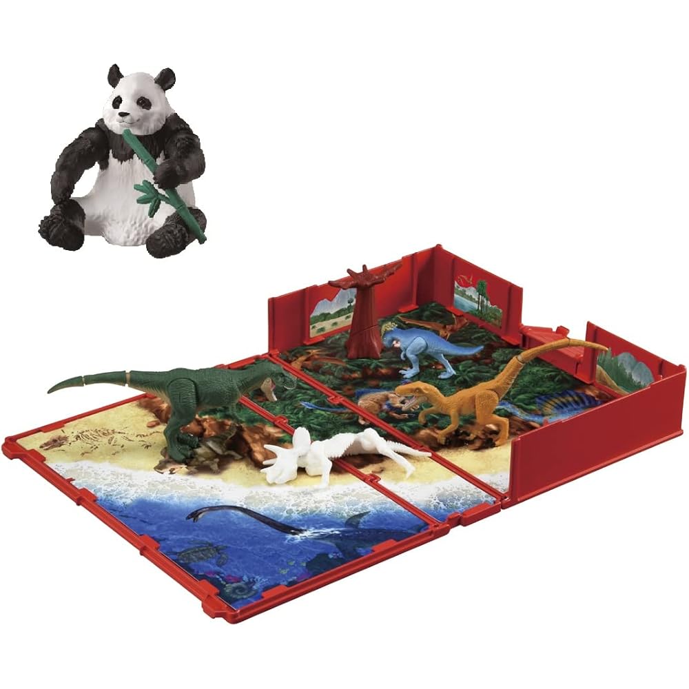 Ania Dinosaur Collection Starter Set with Giant Panda Sitting Pose Toy, Educational Playset for Kids