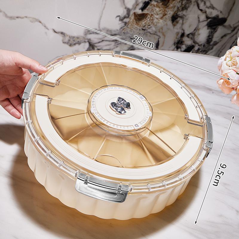 Home Luxury Airtight Dry Fruit Tray New Year Snack Storage Box Perfect for Nuts Candies On Living Room Coffee Table