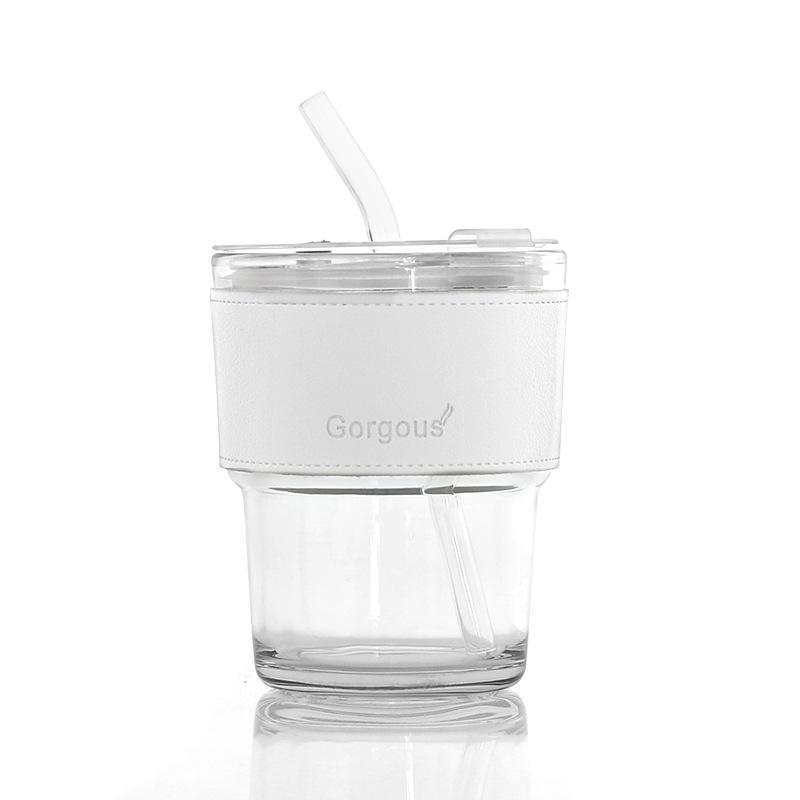 

Стильный бамбуковый стакан с крышкой и стеклянной соломинкой - Идеально подходит для летних напитков и в качестве подарка 380ml