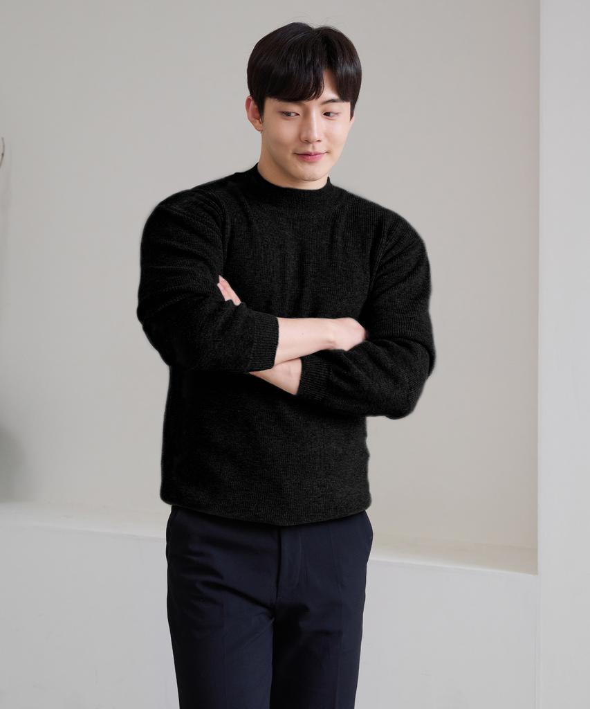 HECKCOOLNAM Muscle-Fit Men'S Mock Turtleneck Knit That Makes Shoulders Look Broader