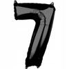 Black Large Foil Balloon Helium Number 7 Balloons 100Cm