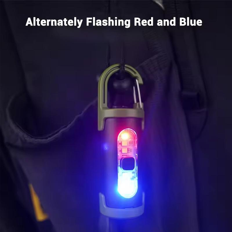 USB Rechargeable LED Flashlight with Adjustable Beam, Portable Keychain Flashlight with Hook for Camping, Emergency Situations, and Daily Use