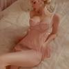 Erotic Lingerie, sexy halter straps, lace cutout, seductive nightgown, hot see-through, passionate pajama uniform 8509