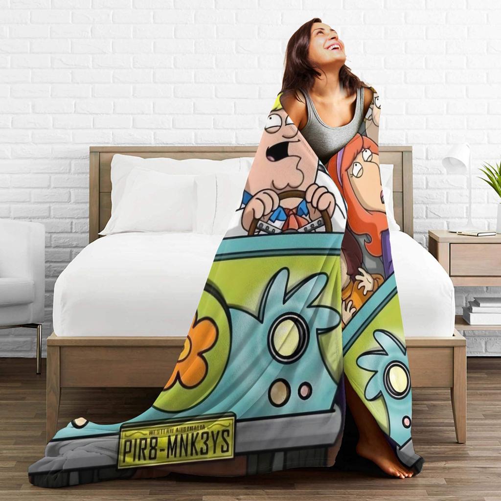 Families Peter Griffin Guys Stewie Soft Blankets Picnic Plush Throw Blanket Comfortable Bedroom Flannel Bedspread Sofa Bed Cover