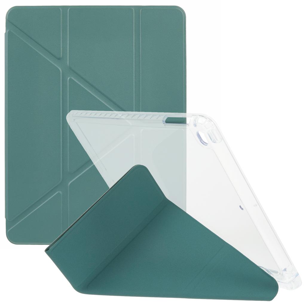 Tablet Case For iPad 9.7-inch (2018)/(2017)/Air 2/Air (2013) , Origami Stand Clear Back PU Leather Cover