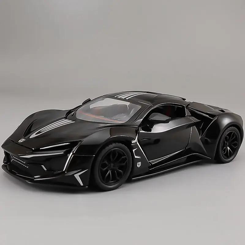 

1:24 Lykan Hypersport Alloy Sports Car Model Diecast Metal Racing Vehicle Car Model Simulation Sound and Light Children Toy Gift чёрный