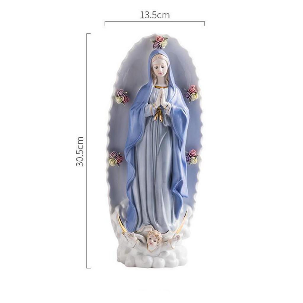 Jesus Christ Statue Sculpture Mary Statuette Figurine Christian Catholic Holy Object Modern Home Ceramic Decoration