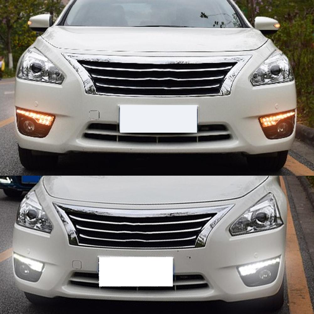 2pcs LED Daytime Running Light Turn Signal Lamp Dual Colors Fit for Nissan Altima 13-15