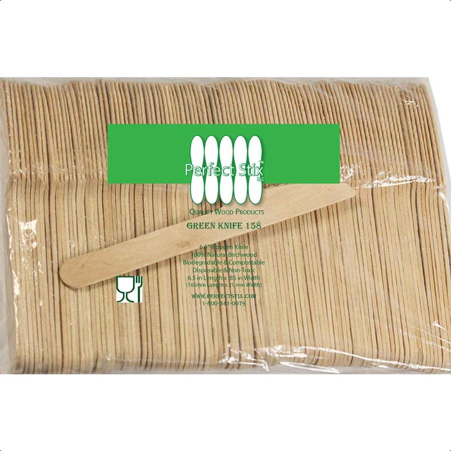 

PS Wooden Knife 250CT Green Knive 158250ct Disposable Wooden Knives Pack of 250 United States