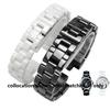 Für J12 Keramik-Armband hochwertiges Damen-Herren-Uhrenarmband Mode-Armband Mit Faltschließe schwarz weiß 16mm 19mm