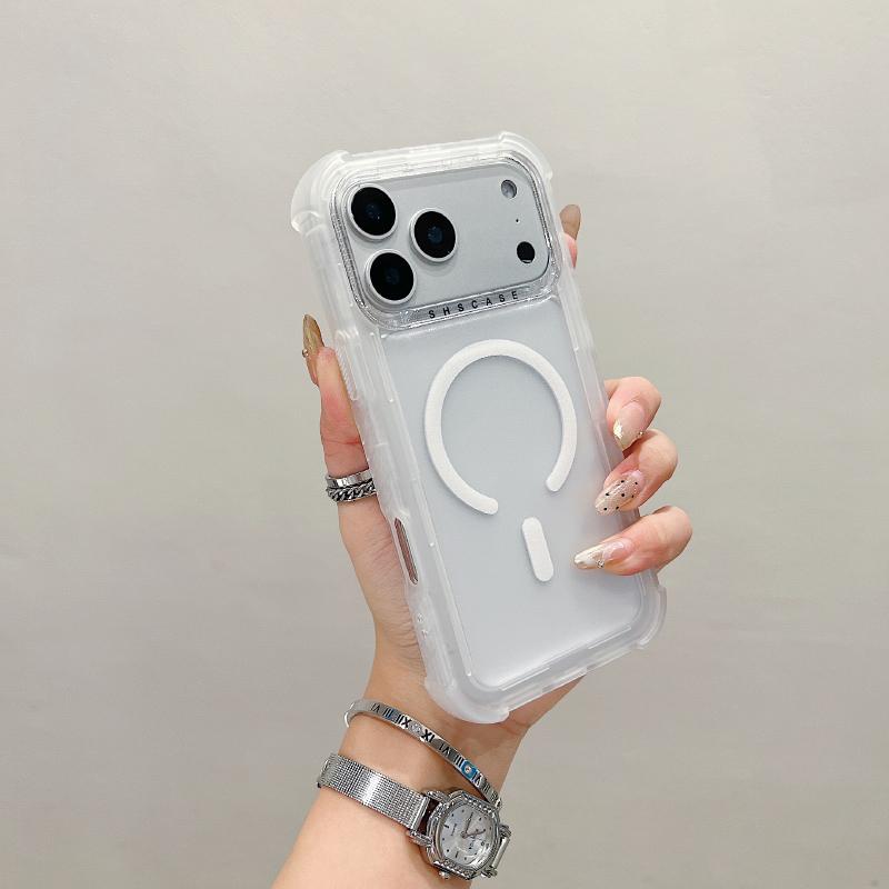 

Броня 3 в 1 Для Magsafe Магнитный Беспроводной Зарядки Чехол для Телефона Для iPhone 17 16 15 14 13 12 Pro Max Мягкий ТПУ Жесткая Поликарбонатная Задняя Крышка iPhone17 прозрачный