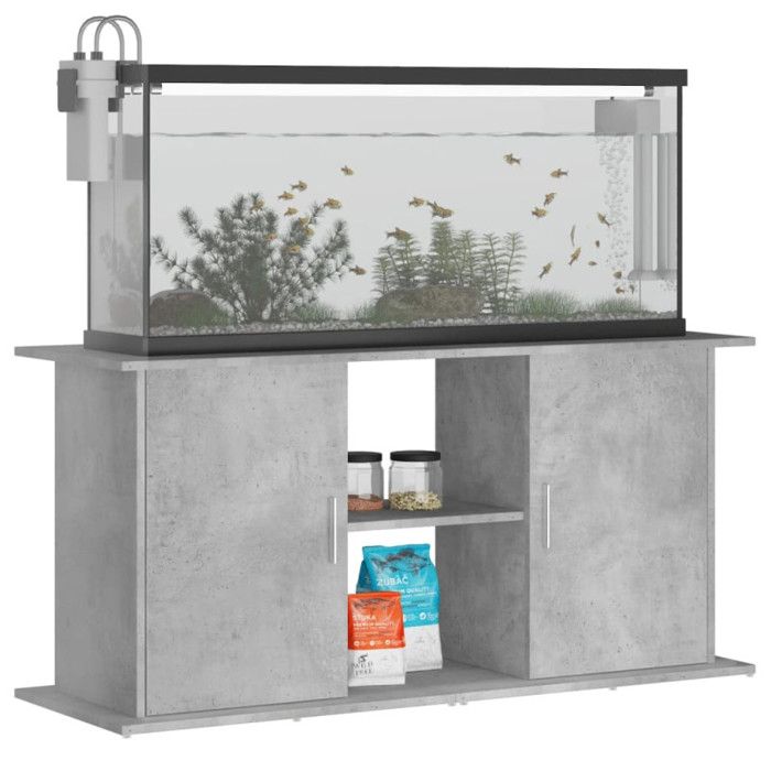VidaXL Support pour aquarium gris béton 121x41x58 cm bois d'ingénierie 833619