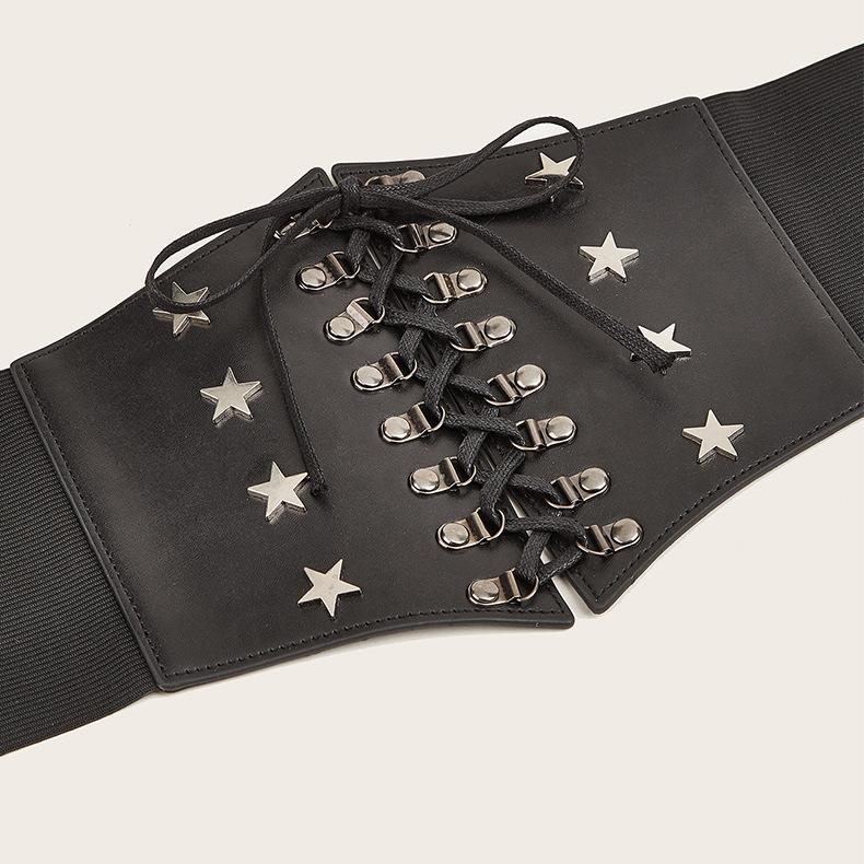 Wind Ladies Wide Belt Retro Elastic Elastic Waist Seal Dress Waist Decoration