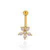 Stainless Steel & Copper Zircon Ear Cartilage Studs - Trendy Flower Crown Piercings