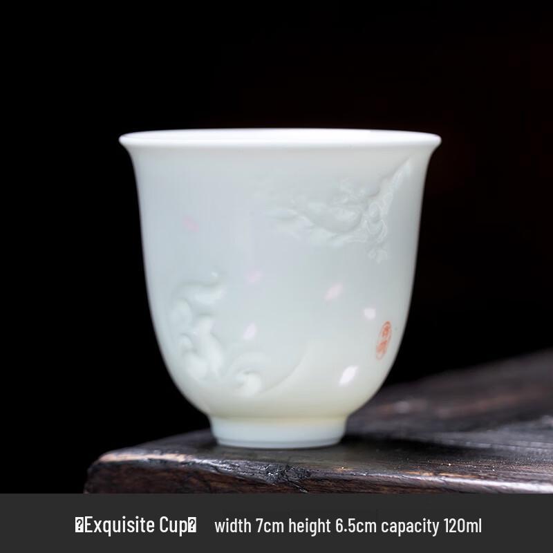 Shangqi Linglong Flower Deity White Porcelain Tea Cup