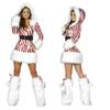 Women Dresses Christms Adult Miss Candy Cane Costume Holiday Cosplay Parties