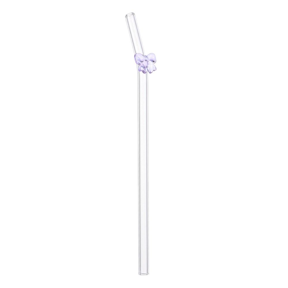 Juice Milk Drinking Butterfly Glass Straws Transparent Reusable Drinking Straw Washable Juice Drink Blender Stick