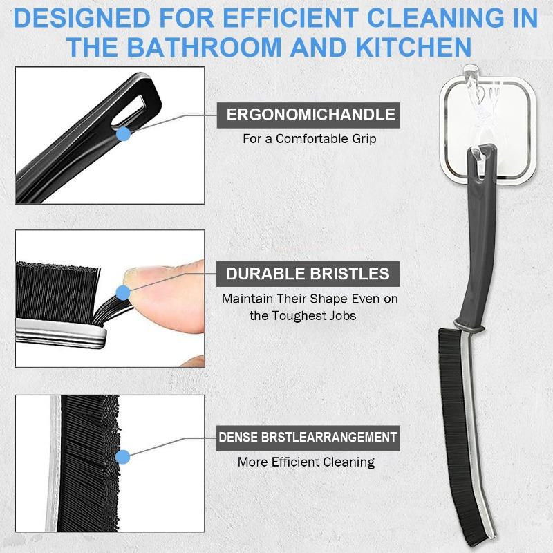3 Pcs Stiff Bristle Crevice Cleaning Brush, Multifunctional Cleaning Brush for Joints, for Shower Door Rails, Windows