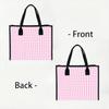 Pink Gingham Tote Bag Casual Large Capacity Handbag for Daily Use