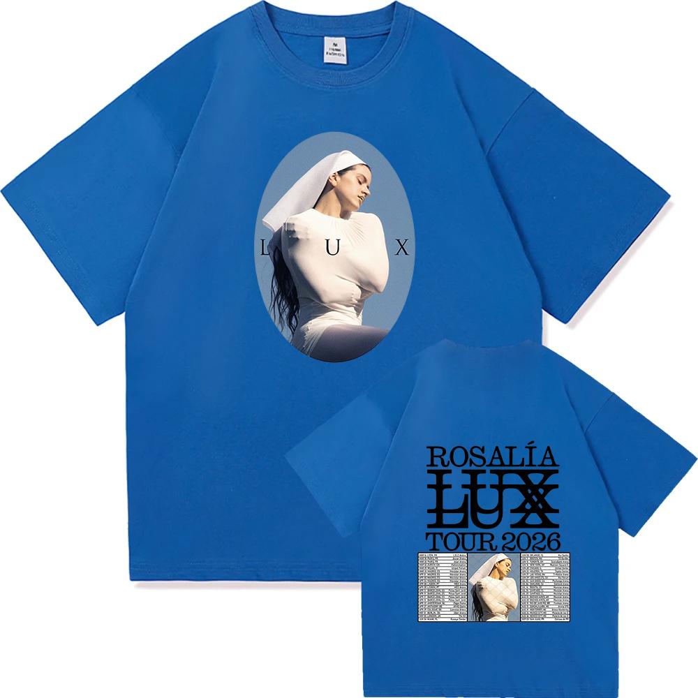 Rosalía Rosalia LUX Tour 2026 Tričko Bavlna Krátký Rukáv Volné Dámské Trička Unisex Streetwear Móda Zpěvačka Grafické Oblečení