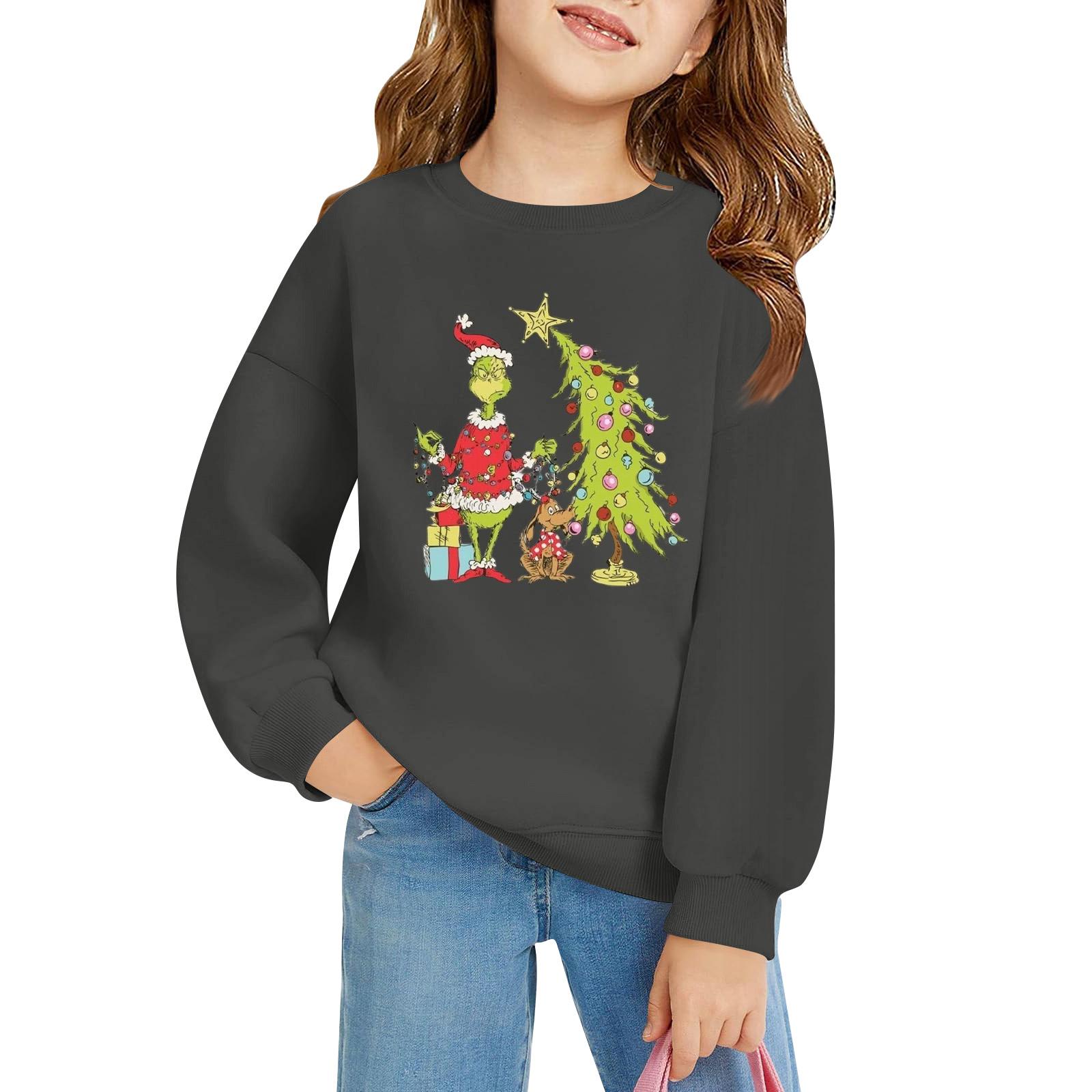 

Детский пуловер свободного кроя с длинным рукавом, с принтом букв и круглым вырезом 130