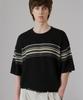 DRAW FIT Boucle Edge Stripe Half Knit [Black]
