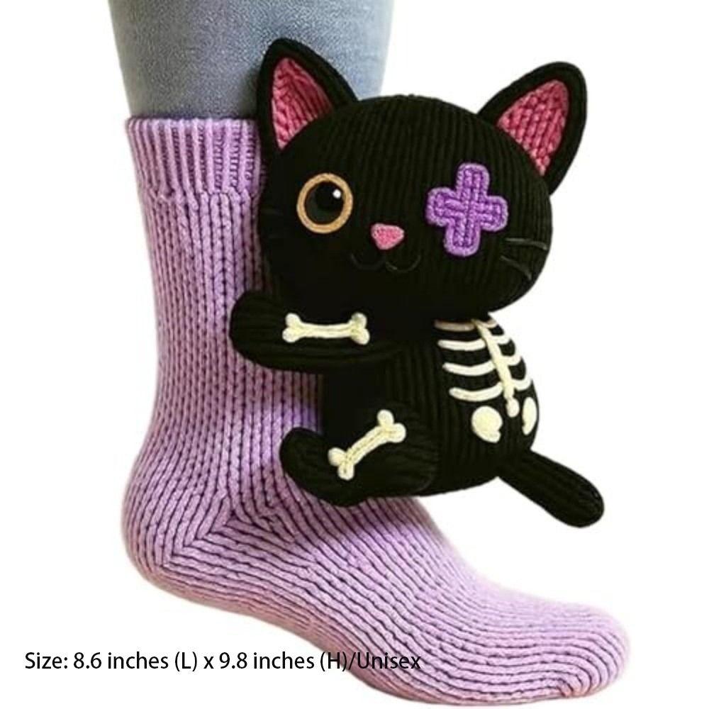 Șosete de podea fantezie croșetate manual, șosete de iarnă tricotate 3D, creativitate, șosete cu animale pentru bărbați și femei