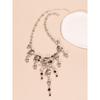 Halloween Pirate Skull Necklace Unisex Personality Skeleton Pendant Bones Chain Alloy Choker Women Jewelry Accessories