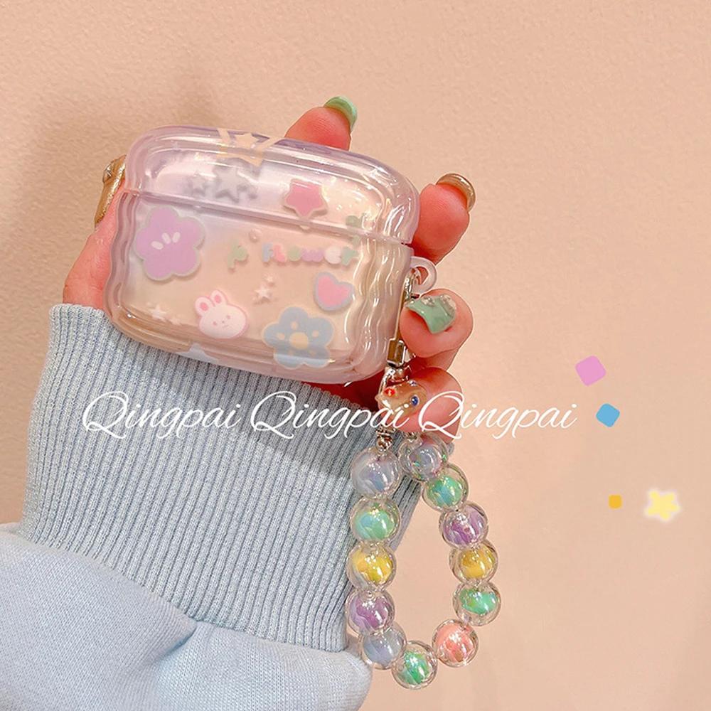 Dreamy Rabbit Flower Star Cases for Apple AirPods 1 2 3 Case for AirPods Pro 2nd Case Cute Headphone Earphone Accessories