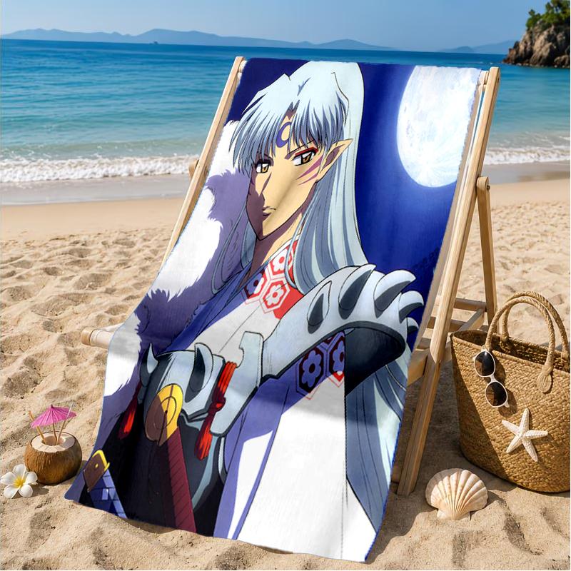 Anime Sessho-maru  Beach Towel, Microfiber Beach Towel, Perfect For Pool, Beach, Travel, Home Decor Beach Party Fan Gifts
