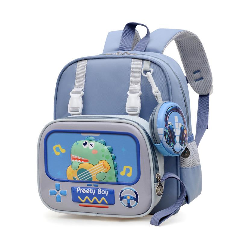Capacity Big Kids Backpack With Cartoon Rabbit Giraffe Print Design For Daily