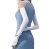 1 Pair Cooling Arm Sleeves With Thumb Hole Outdoor Ice Silk Uv Sun Protective Arm Sleeves