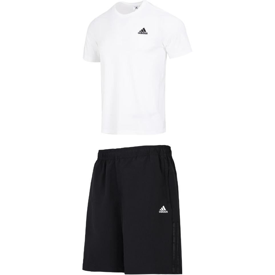 

Adidas дышащая удобная футболка с круглым вырезом и коротким рукавом быстросохнущая тренировочная прочная шорты для бега повседневный спортивный костюм IC9286+HE7405 XXL