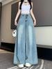 Women's Summer 2025 High-Waisted Wide-Leg Jeans, Floor-Length, Plus Size, Lightweight, Slimming Drape.