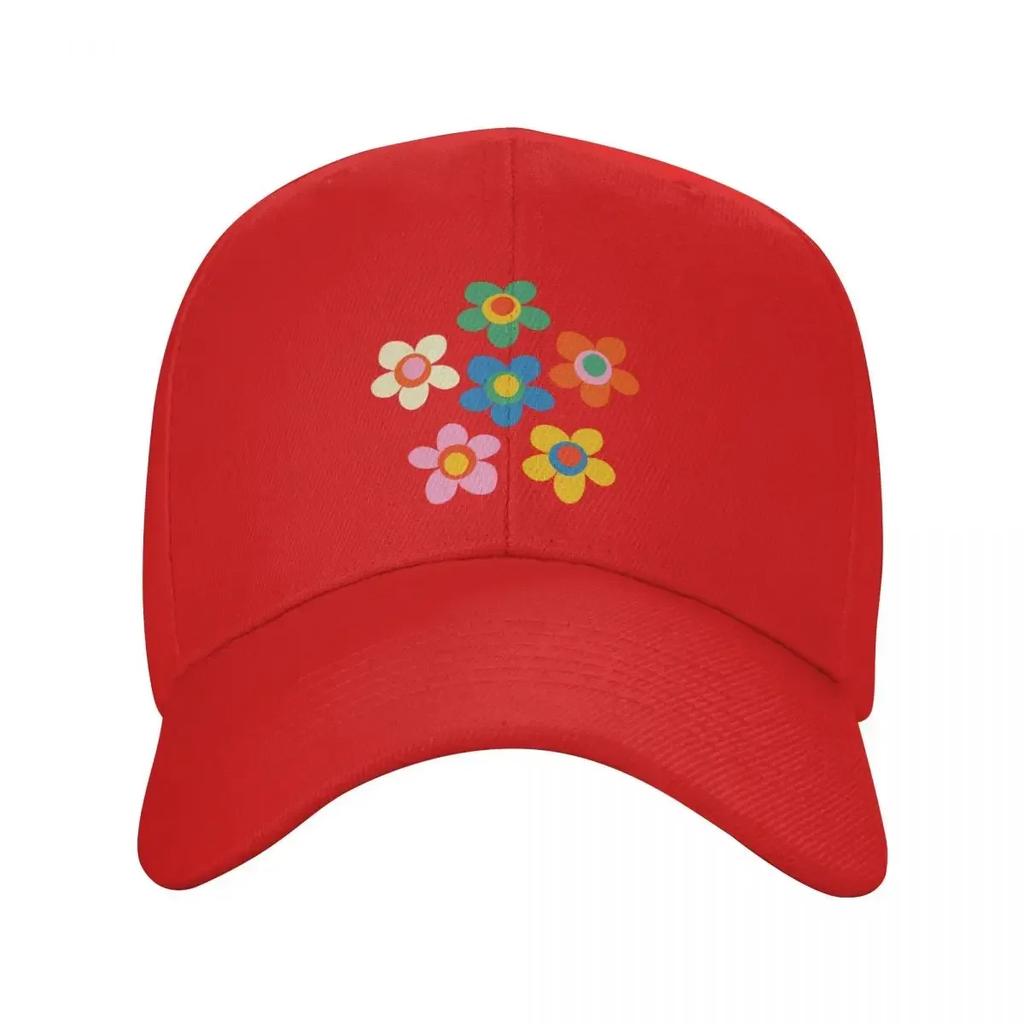 Cheerful Maisie Flowers Colorful Floral Pattern On Pink Baseball Cap Sun Hat Custom Hat Dropshipping Golf Wear Unisex Womens