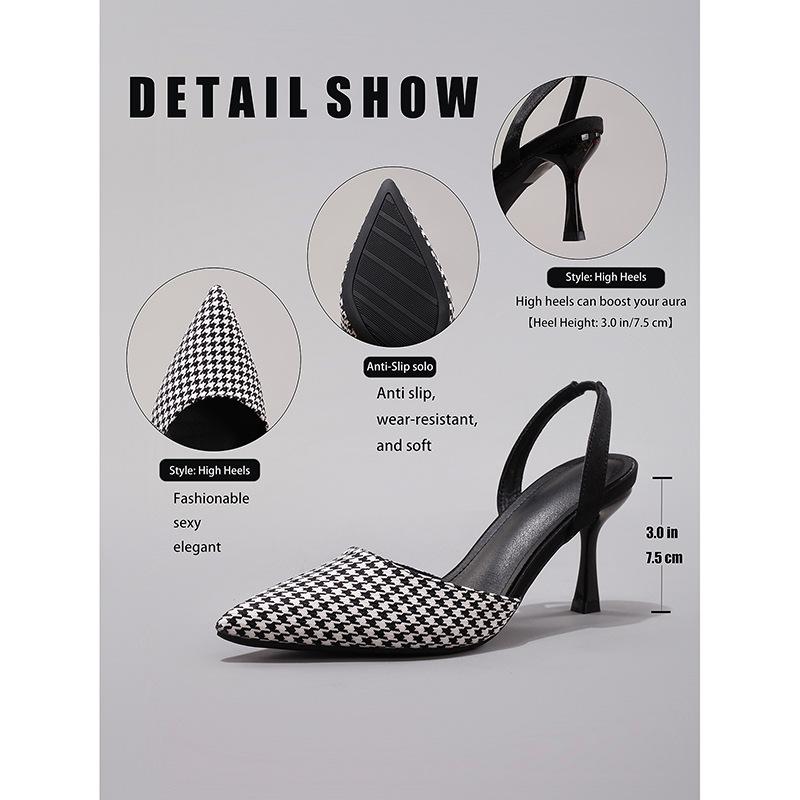Special for Qianniao pattern high heels, sexy pointed straps, empty, fashionable and versatile, European and American style Qianniao grid