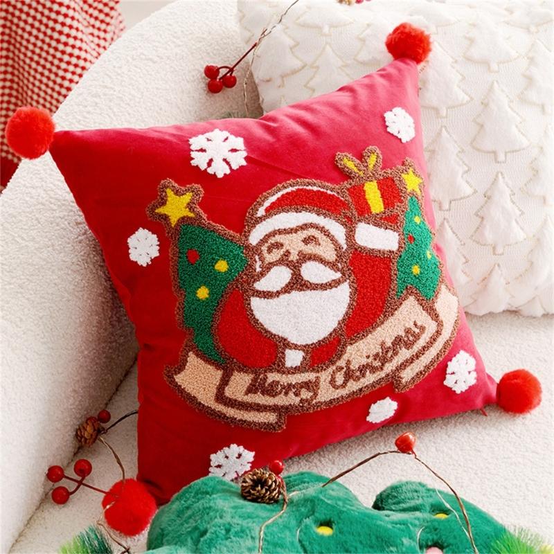 Removable Cushion Cover for Sofa Office Chair Christmas Pillow Sleeve Decorative and Functional Pillowcase for Home Use