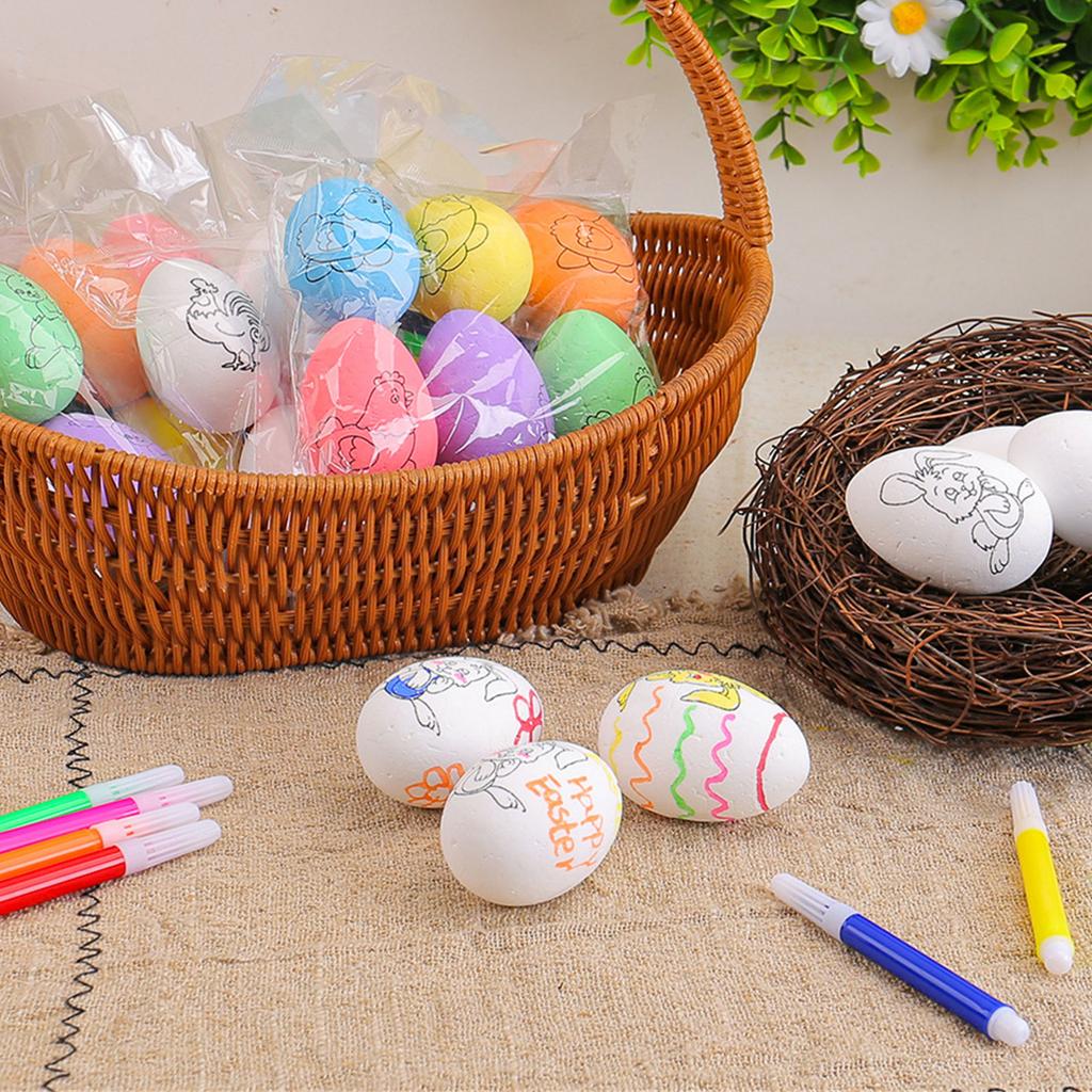 5pcs Sturdy Foam Easters Eggs For Painting And Decorating Portable for Family Activities and Easters Celebration