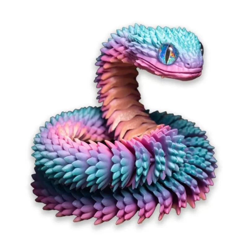 

Printed 3D Snake Egg Creative Decompression Snake Mold Movable Rotatable Articulated Desktop Ornament Realistic Animals Kid Toy