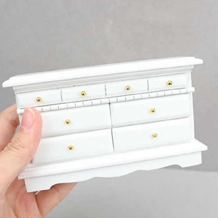 Antique Styles 1/12 Wood Doll House Bedroom Furniture Set Scene Display Accessory Craft Model Project Scene Decoration