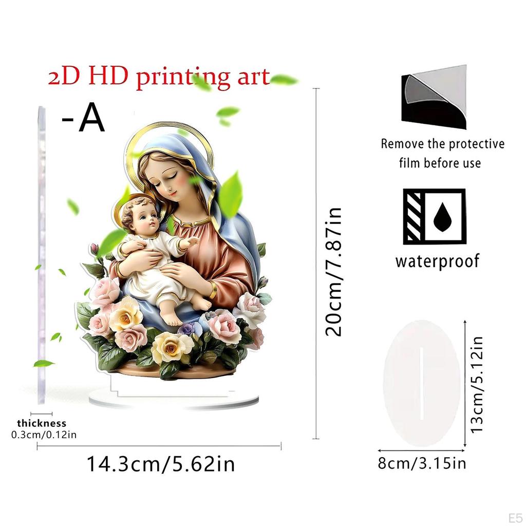 2D Acrylic Sign Holy Family Ornament Scene Layout DIY Crafting Religious Christmas Decor Tabletop