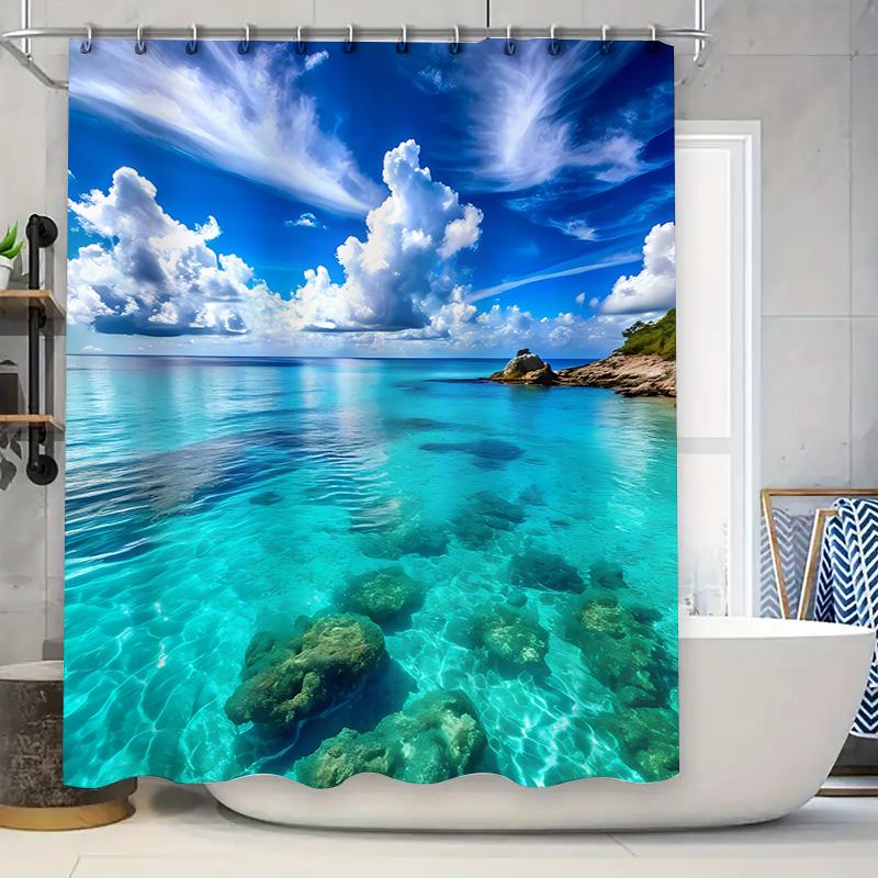 

Red Anchor Shower Curtain Waterproof Bathroom Decor Set Polyester Bathtub Liner Home Decoration Printing Pattern 36x72 (White/Re 90x180cm