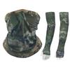 Conjunto Tático de Máscara Facial e Mangas de Seda Gelada Camuflada Dupla Face