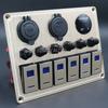Metal 4/6 Gang with Car Boat Overload Protector Switch Panel  Marine Led Rocker Switch Panel Digital Display Toggle Switches