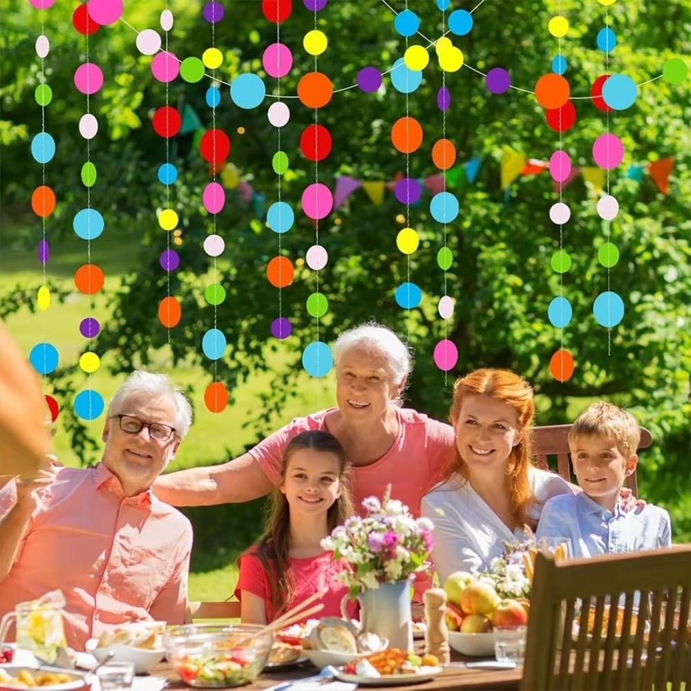 Round Dots Polka Dot Garland Colorful Colorful Dot Garland Wedding Decorations