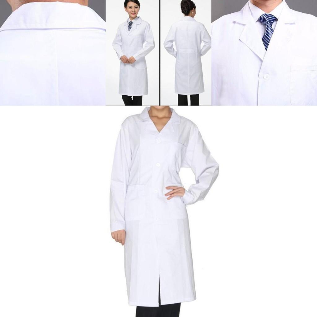 Bequeme Lässige Arzt Krankenschwester Uniform Langarm Laborkittel Weiß Arbeitskleidung