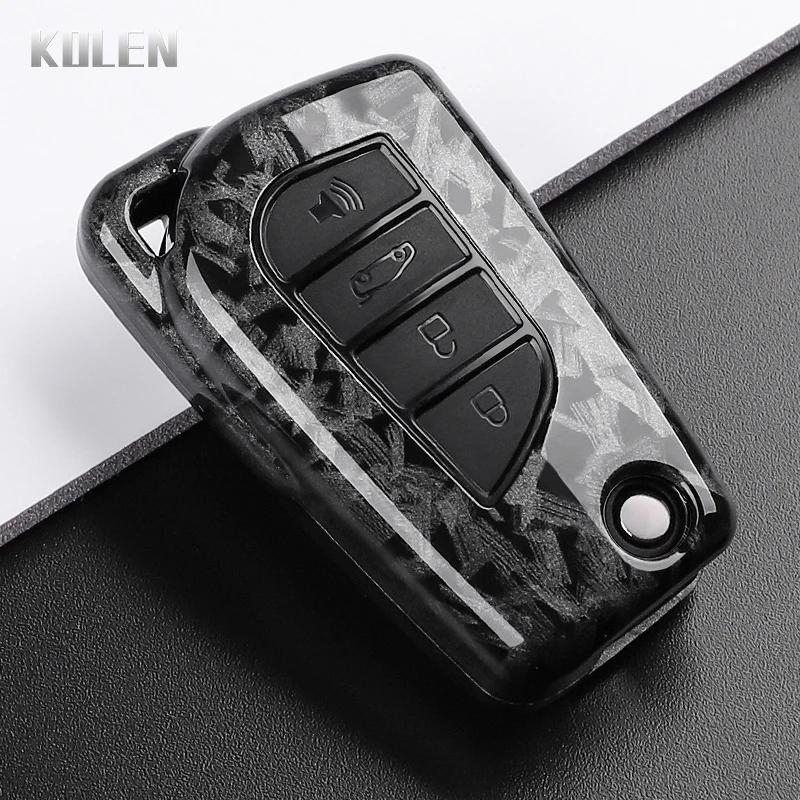 For Toyota Camry Rav4 Forturner Hilux Auris Corolla Avensis Verso Yaris Aygo Scion Tc Abs Carbon Fiber Style Car Key Case Cover